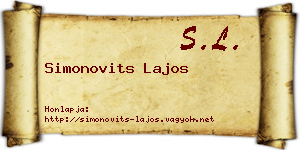 Simonovits Lajos névjegykártya